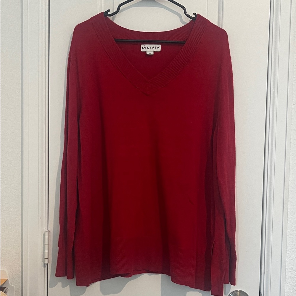 Ava & Viv Women's Red Sweater